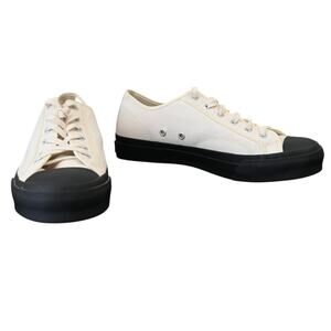 Moonstar Sneakers Size US 8 Cream Black Mens Canvas Rubber Toe